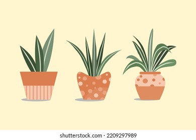 set room decoration tree vector illustration