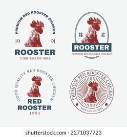 Set of rooster vector logos for rooster business