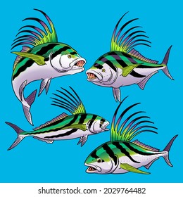 Set of Roosterfish for gamefish bundle collection