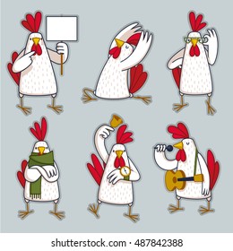Set of roosters