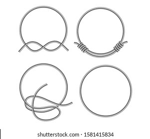 set of rope or country lasso concept. eps 10 vector