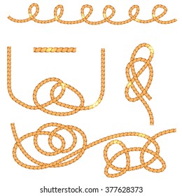 Set of Rope Design Elements. Vector illustration