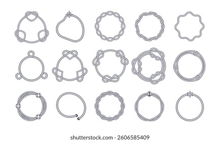 Set of Rope Frame Designs for Nautical and Decorative Illustrations