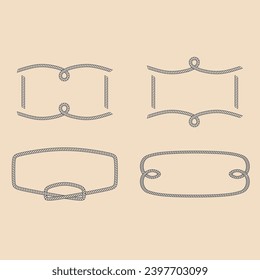conjunto de etiquetas de cuerda marco de diseño