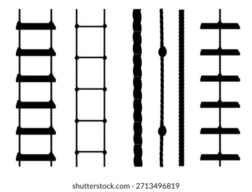 Conjunto de Ilustración vectorial de escalera de cuerda