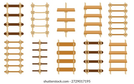 Conjunto de Ilustración vectorial de escalera de cuerda