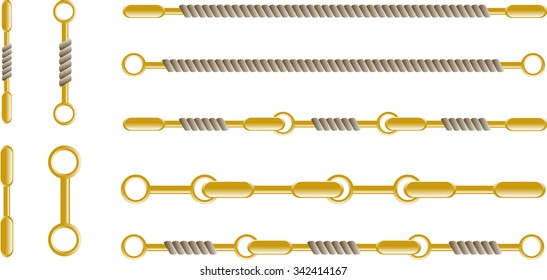 Set of rope with rings. EPS 10
