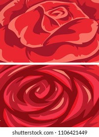 Conjunto de ilustraciones de fondo de rosa