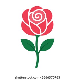 Set Rose flower Logo Template icon vector illustration.	
