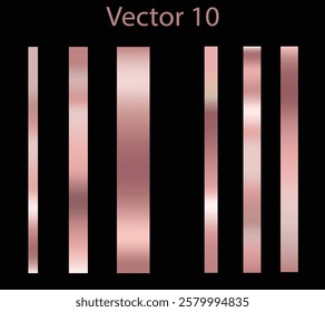 Set of rose foil texture background. Rose golden foil texture background set. Realistic rose, gradient mesh. Metallic design for frames, banners and labels.