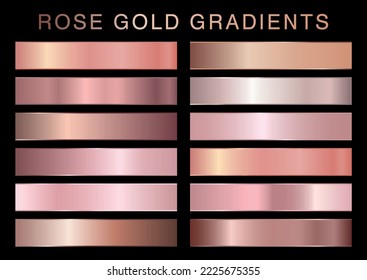 Conjunto de gradientes de oro rosa para fondo de moda, fondo de pared. Ilustración del vector