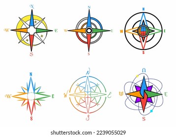 set Rose of Wind color element for design