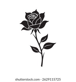 Set of roses silhouettes and Silhouettes of roses
