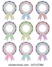 Blank Rosettes Stitched Ribbons Isolated On Stock Vector (Royalty Free ...