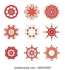 Set of rosettes-snowflake