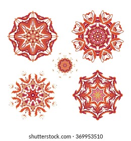 Set of rosettes-snowflake