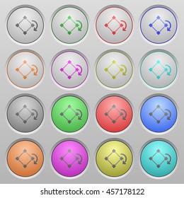 Set of Rotate element plastic sunk spherical buttons.