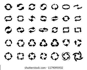 Set Of Rotation Arrow, Circle Arrow Icons 