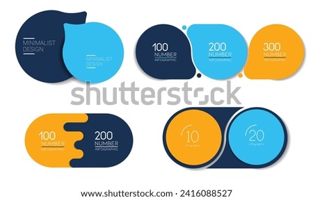 Set of roud cirles schemes, diagrams. One, two, three, four infographic template.