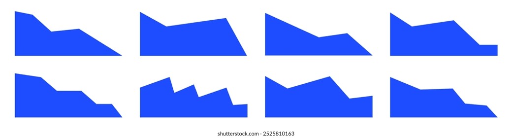 Set of rough corner shape for website page, banner, card vector illustration	