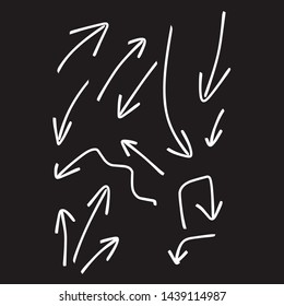 Set of rough hand drawn arrows. Handmade doodles EPS Vector