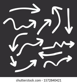 Set of rough hand drawn arrows. Handmade doodles EPS Vector