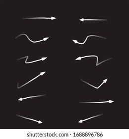Set of rough handmade, hand drawn underline strokes EPS Vector