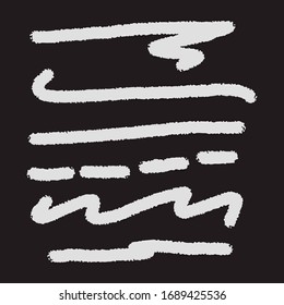 Set of rough handmade, hand drawn underline strokes EPS Vector