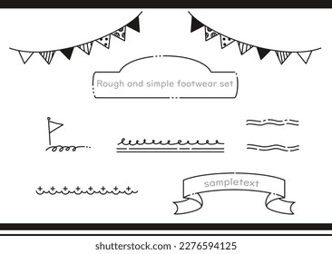 Set of rough handwritten style frames and footnotes drawn with simple lines