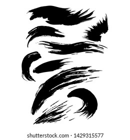 Set Rough Inky Brush Strokes Stock Vector (Royalty Free) 1429315577 ...