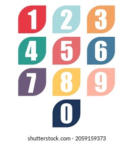 
Set Of Round 0-9 Number Icon Vector For Education. Number set for UIUX Design