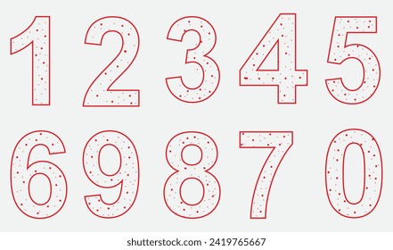 Set of Round 1-0 Numbers Icon Vector for Education and UIUX Design. Numbers icon set