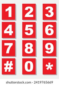 Set of Round 1-0 Numbers Icon Vector for Education and UIUX Design. Numbers icon set