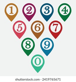Set of Round 1-0 Numbers Icon Vector for Education and UIUX Design. Numbers icon set
