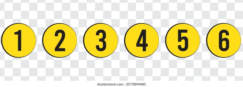 Set of Round 1-9 numbers icon for education and ui ux design