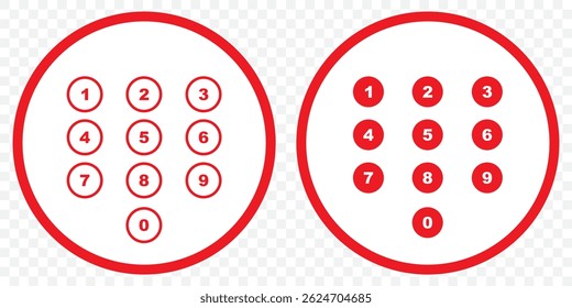 Set of Round 1-9 numbers icon for education and ui or ux design on Transparent Background. EPS 10. - Powered by Shutterstock - Get 15% off with code: PIKWIZARD15