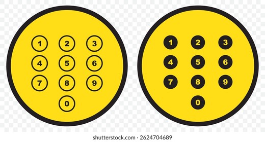 Set of Round 1-9 numbers icon for education and ui or ux design on Transparent Background. EPS 10. - Powered by Shutterstock - Get 15% off with code: PIKWIZARD15