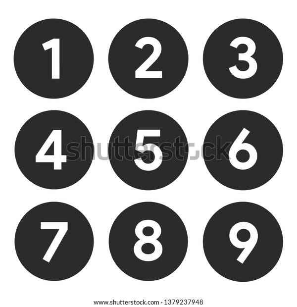 Set Round 19 Numbers Icon Education Stock Vector (Royalty Free ...