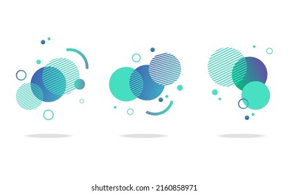 Rund abstrakte Abstrakte Abzeichen, Symbole oder Formen in Minze, Grün und Blau.