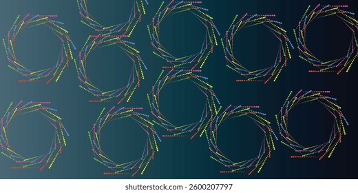 Set of round abstract colored hand drawn doodle shapes. Backgrounds in the form of a circle of spots, lines, splashes, curves, stripes and dots.