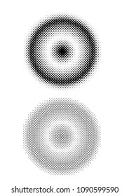  Set of Round Abstract Halftone Backgrounds.  Isolated Vector illustration. Gradient. Dots. 