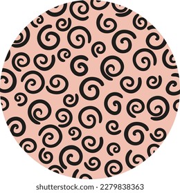 Set of round abstract shapes, backgrounds, patterns, icons for social networks. Drawn doodle shapes, curves, lines, spots, drops. Fashionable modern trend. Vector illustration