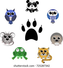 Set of round animals