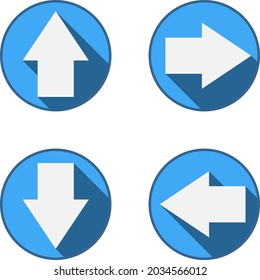 set of round arrow symbols with drop shadow, vector illustration