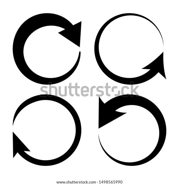 Set\
of round arrows, black circles. Vector\
illustration