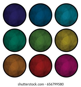 Set of round backgrounds, with space for your text. Vector illustration.