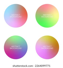 Set of round banners with gradient glow. Vector multicolored blurred glowing circles.