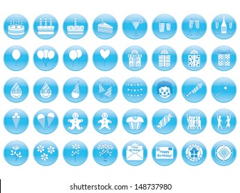 set of round birthday icons