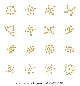 Conjunto de mancha redonda aislado para la ilustración vectorial de decoración sobre fondo blanco.
