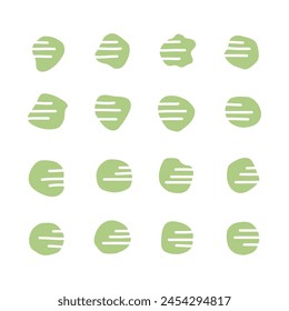 Set of round blob and lines isolated for decoration on white background.